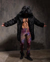 Hooded Men's Faux Fur Coat | Black Wolf