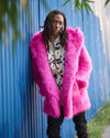 Classic Men's Faux Fur Coat | Pink Wolf
