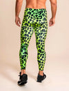 Men's Leggings Green | Neon Leopard
