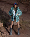 Classic Women's Faux Fur Coat | Aqua Cat