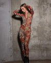 Women's Red Full Bodysuit | Carmine Animal