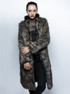 Dire Wolf Faux Fur Calf Length Coat | Women's - SpiritHoods