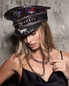 Women's Festival Hat - Captain Hat | Red Sequin Leopard