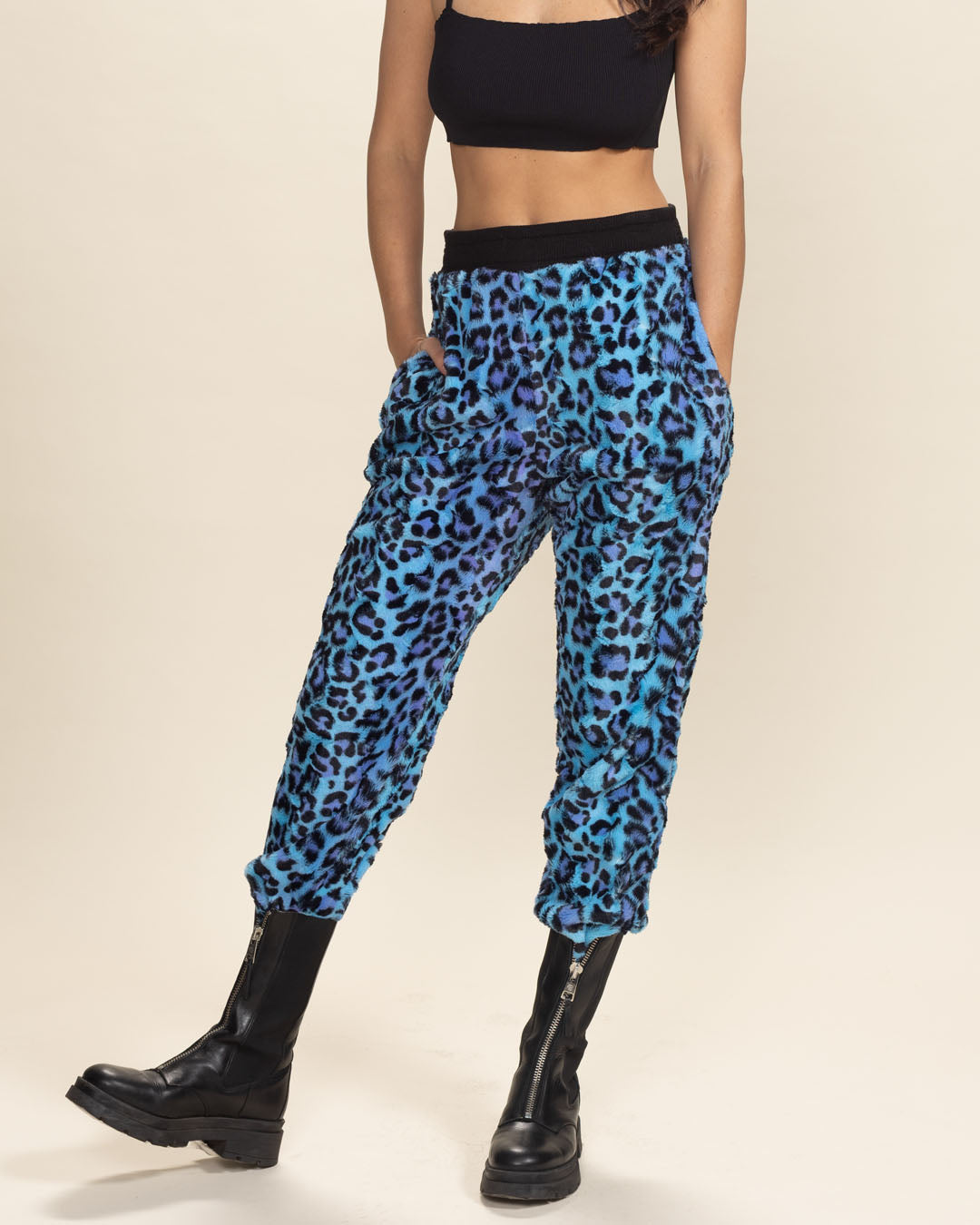 Electric Blue Lynx Collector Edition Ultra Soft Faux Fur Sweatpants | Women's