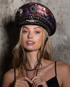 Women's Festival Hat - Captain Hat | Red Sequin Leopard