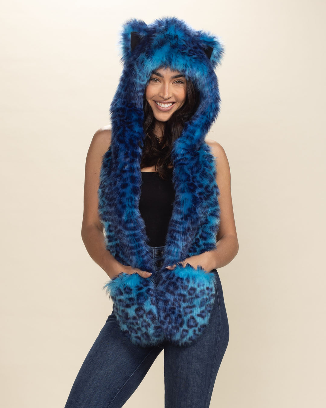 Electric Blue Lynx Collector Edition Faux Fur Hood | Women&#39;s