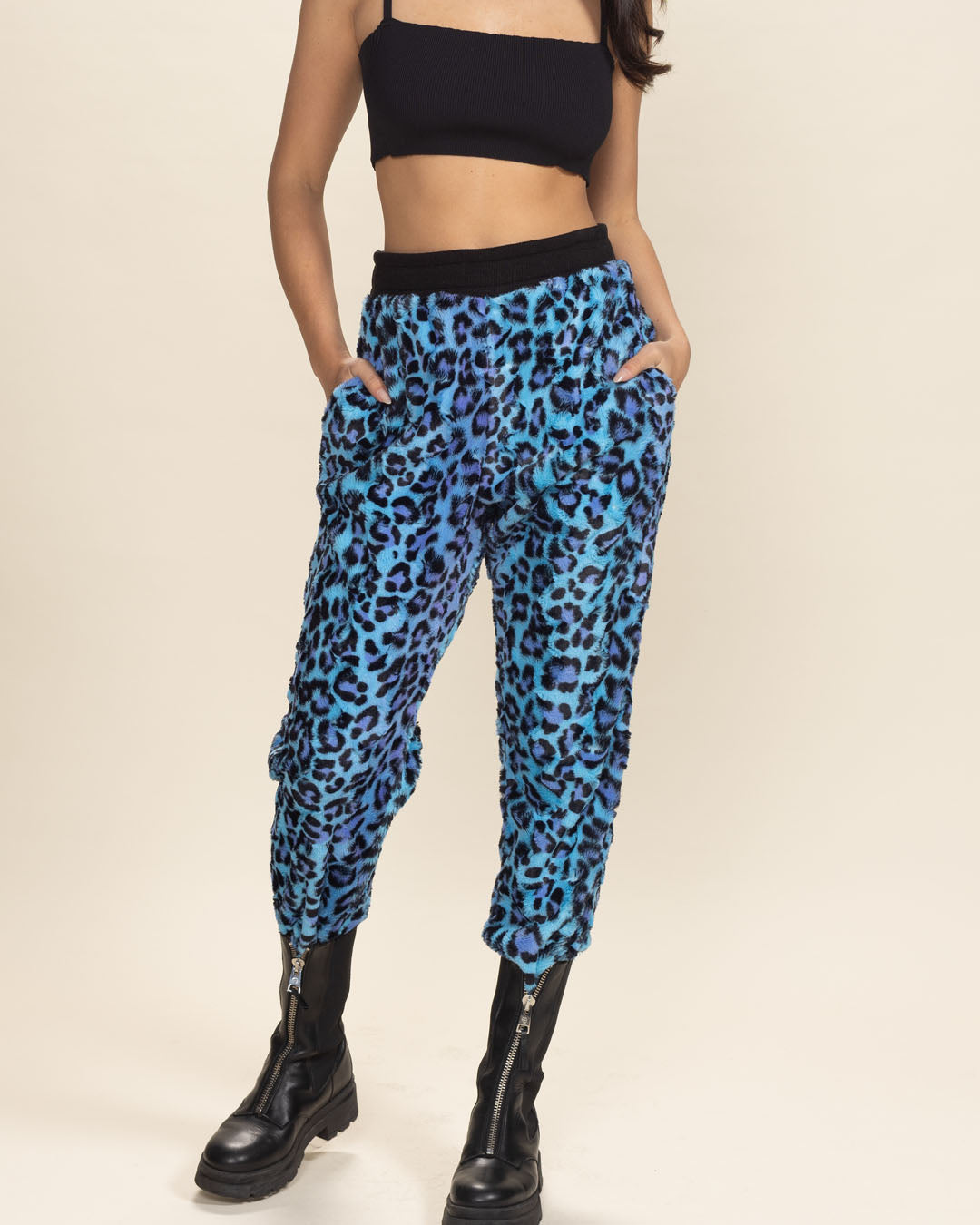 Electric Blue Lynx Collector Edition Ultra Soft Faux Fur Sweatpants | Women's