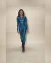 Women's Metallic Full Bodysuit | Blue Viper