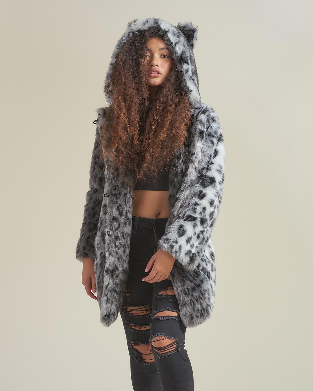 Snow Leopard Classic Faux Fur Coat | Women's