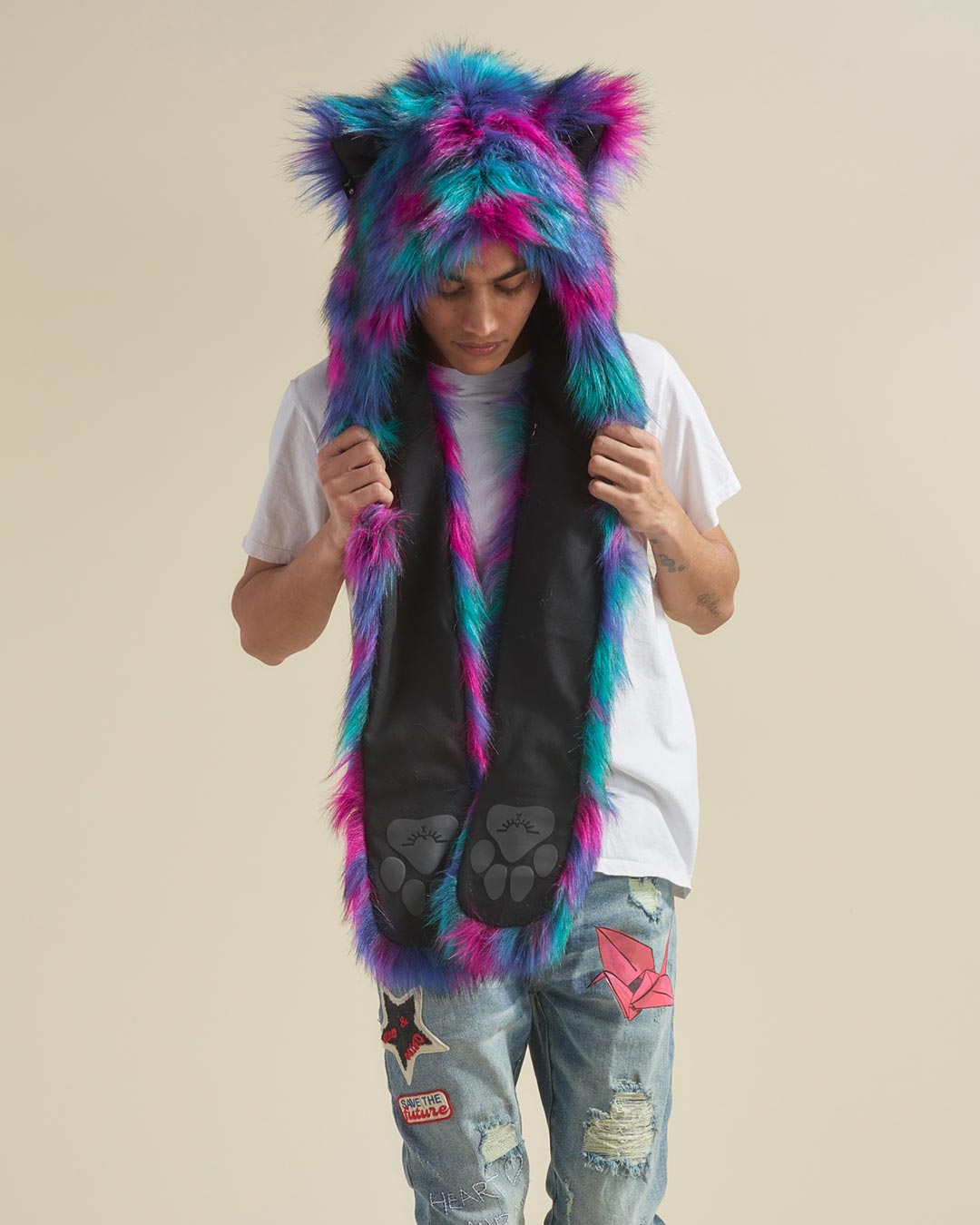 Northern Lights Calico Leopard Collector Edition Faux Fur Hood | Men&#39;s