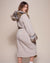 Woman wearing Wolverine Classic Faux Fur Robe, side view