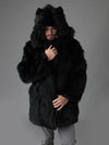 *Almost Purfect* Classic Black Wolf Faux Fur Coat