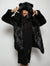 Woman wearing Black Panther Classic Faux Fur Coat, front view 7