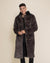 Grey Fox Calf Length Faux Fur Coat | Men's