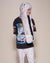 Hooded Faux Fur with Husky Design on Man
