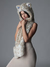 Female Wearing Snow Leopard SpiritHood