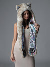 Snow Leopard CE Faux Fur with Hood on Female