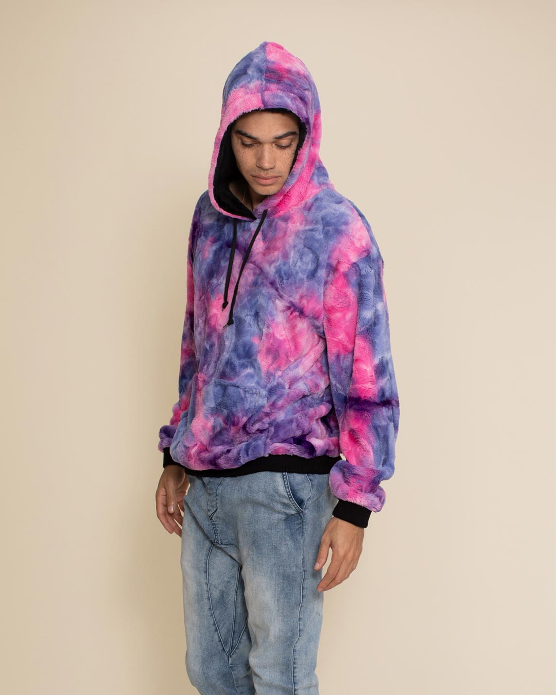 Cotton Candy Cat Hooded ULTRA SOFT Faux Fur Hoodie | Men's