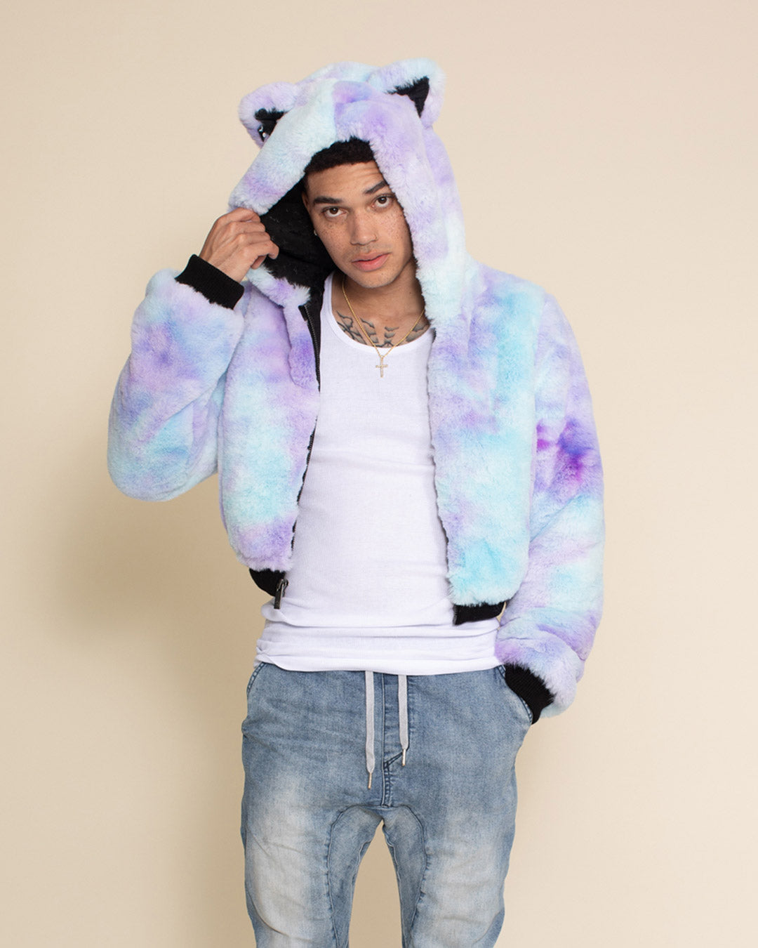 Mer Cat Classic Collector Edition Faux Fur Cropped Jacket | Men's