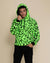 Neon Green Leopard Hooded ULTRA SOFT Faux Fur Hoodie | Men's