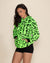 Neon Green Leopard Hooded ULTRA SOFT Faux Fur Hoodie | Women's