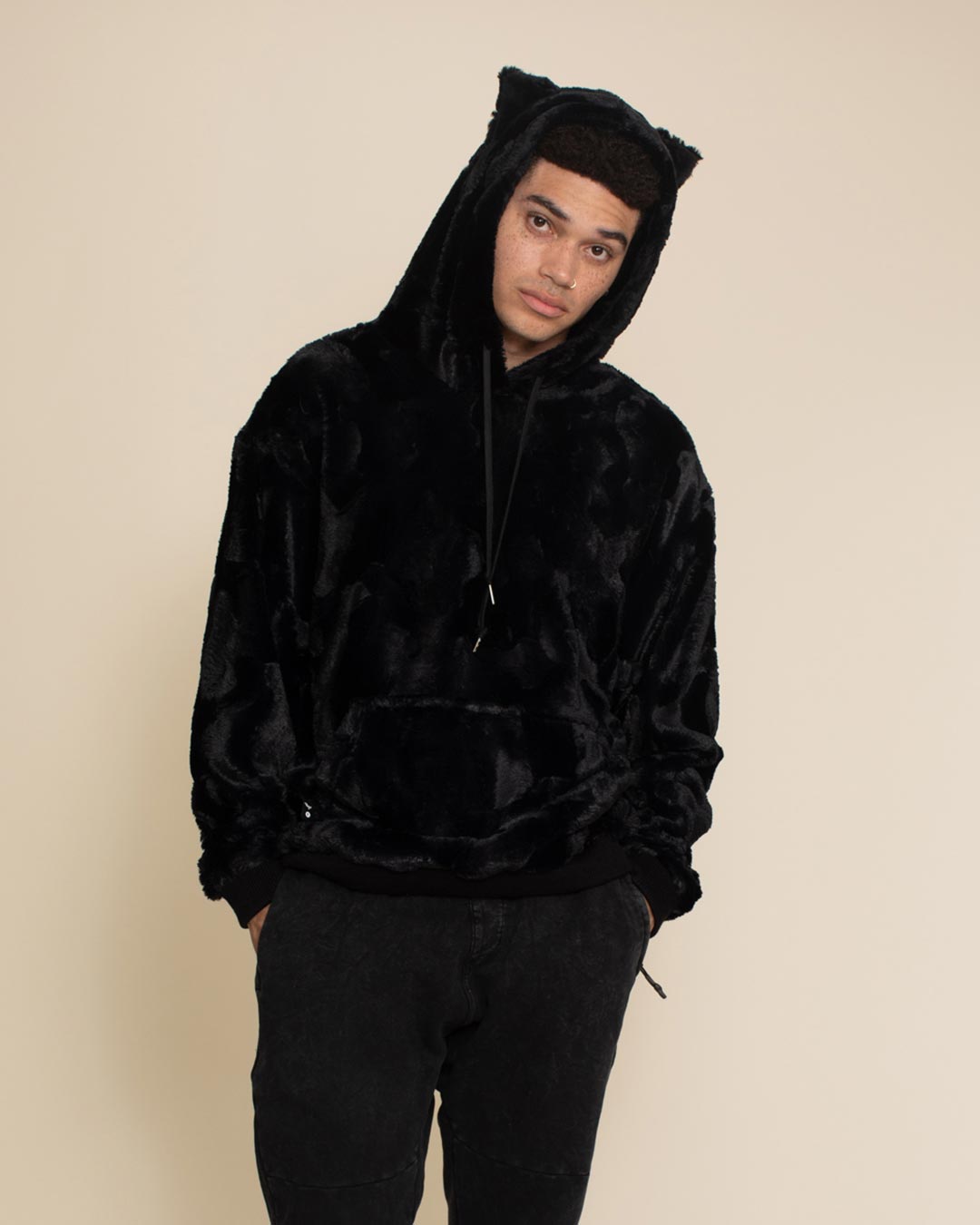 Black Panther Classic ULTRA SOFT Faux Fur Hoodie | Men's