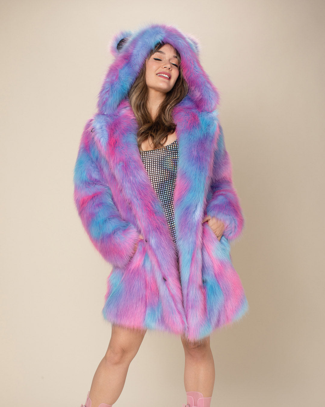 Cotton Candy Bear Classic Faux Fur Coat | Women's