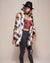 Manx Cat Collared Faux Fur Coat on Female Model