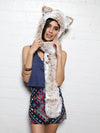 Faux Fur SpiritHood with Siberian Snow Leopard Design
