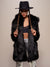 Woman wearing Black Wolf Classic Faux Fur Coat, front view 3
