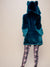 Woman wearing Royal Wolf Luxe Classic Faux Fur Coat, back view