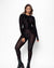 Black Snakeskin Burnout Velvet Full Bodysuit | Women's