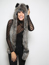New Moon Grey Wolf Collector SpiritHood on Female Model
