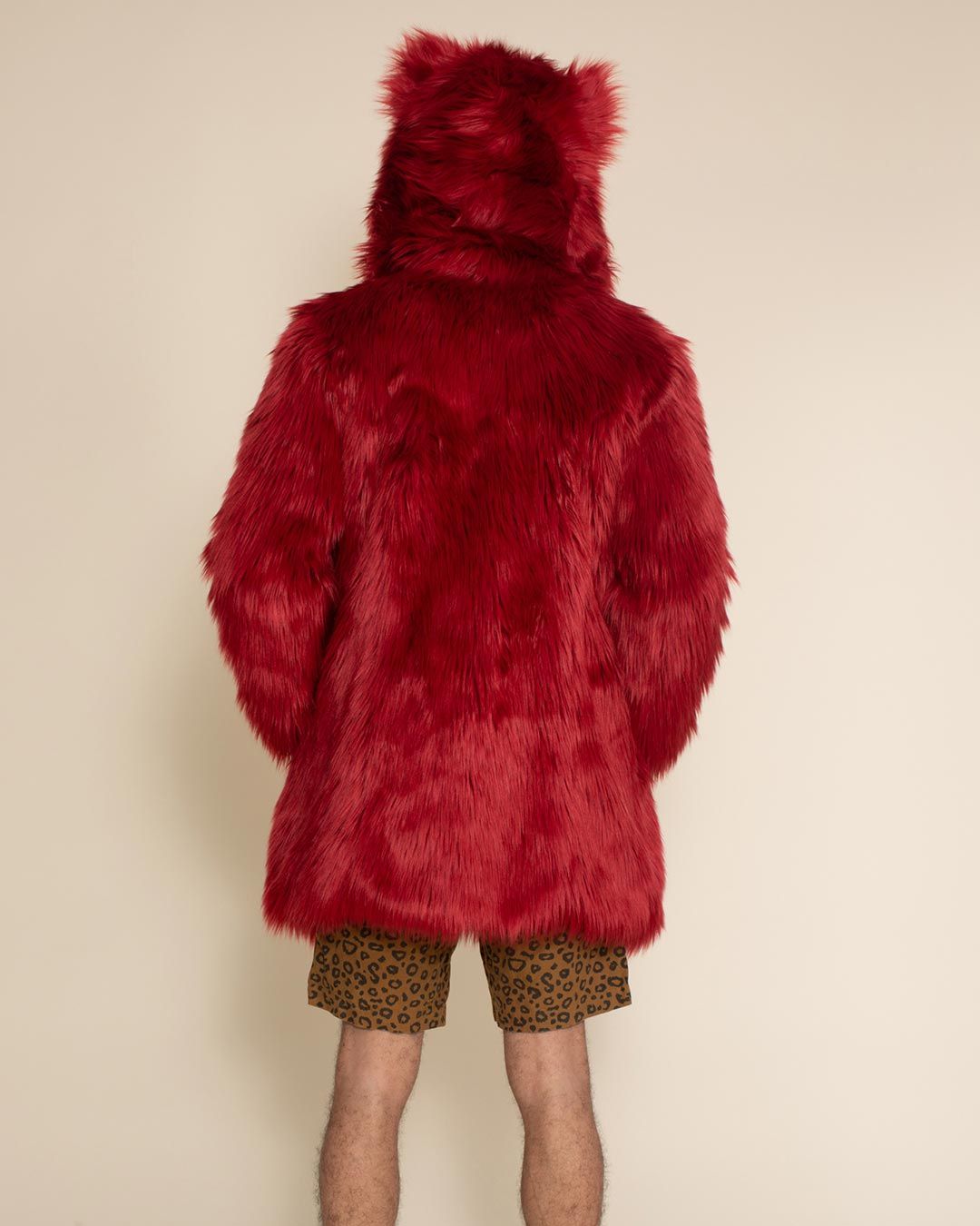 Red Velvet Wolf Classic Faux Fur Coat | Men's