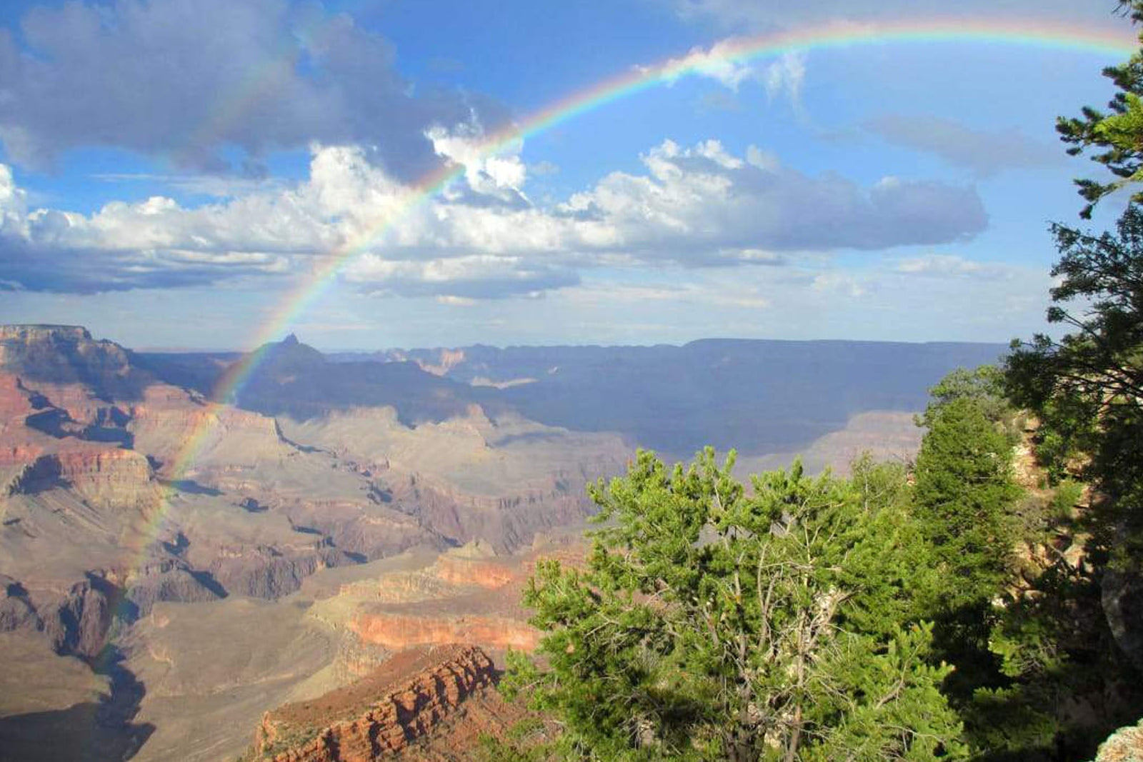 rainbow over grand canyon