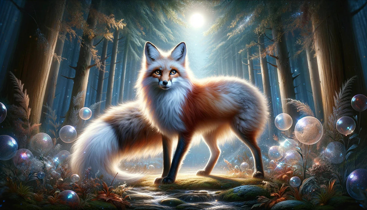 A fox walking through a forest AI generated