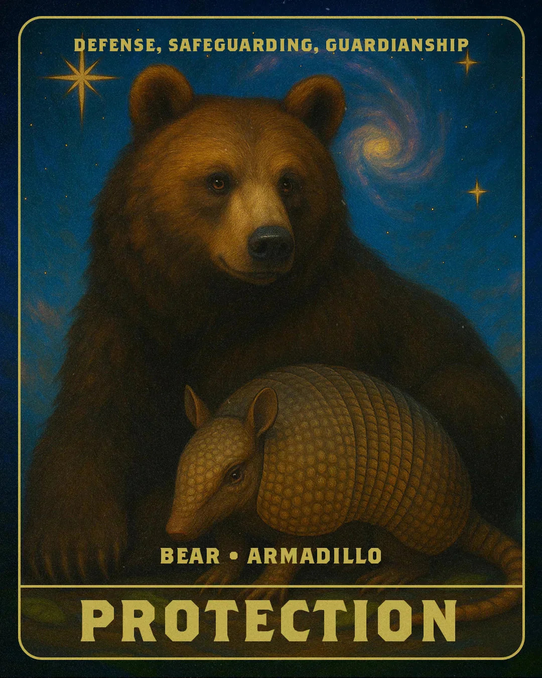 An AI image of a bear and an armadillo.