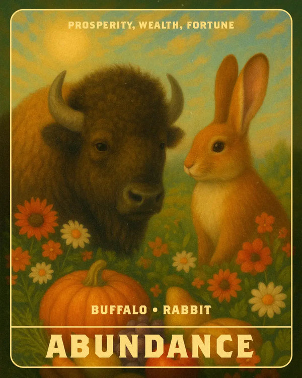 Spirit Animals for ABUNDANCE • The Buffalo & The Rabbit - SpiritHoods