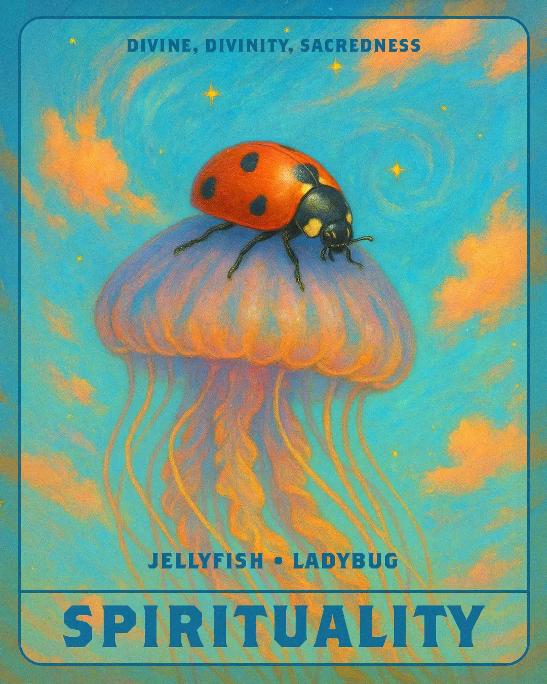 An AI image of a ladybug and a jellyfish.