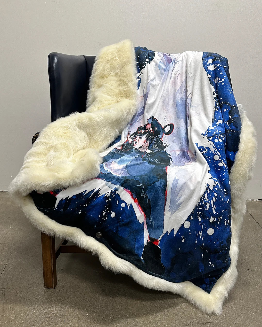 *One of a Kind* Artist Edition Luxe Lora Zombie Faux Fur Throw | Courage Polar Bear