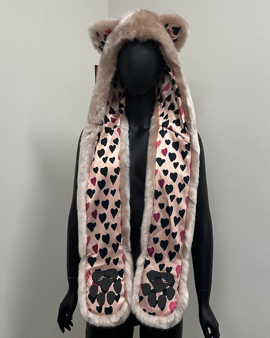 *Almost Purfect* Faux Fur SpiritHood | Blush Love Cat