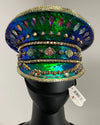 *Almost Purfect* Festival Hat - Captain Hat | Sequin Blue Green Hummingbird