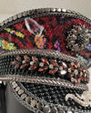 *Almost Purfect* Captain Hat - Festival Hat | Red Sequin Leopard