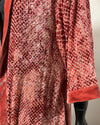 *Sample* Hooded Burnout Velvet Kimono | Rose Crocodile S-M