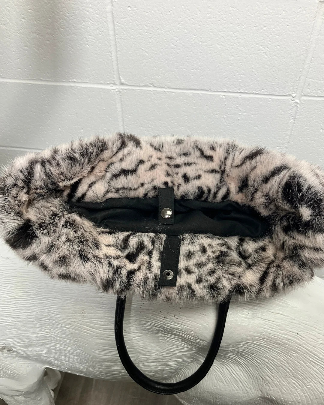 *Sample* Faux Fur Tote Bag | White Tiger