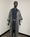 *Sample* Silver Sequin Kimono | Blue Denim Leopard