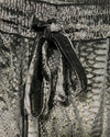 *Sample* Women's Black Velvet Shorts | Black Snakeskin - SMALL