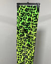 *Last Stock* Velvet Leggings | Neon Green Leopard - X-SMALL
