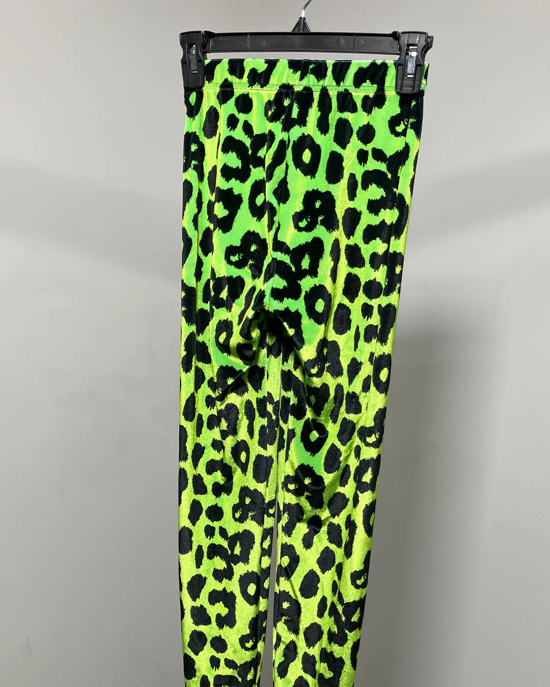 *Last Stock* Velvet Leggings | Neon Green Leopard - X-SMALL