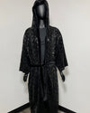 *Almost Purfect* Sequin Kimono | Black Snakeskin - LARGE-XL